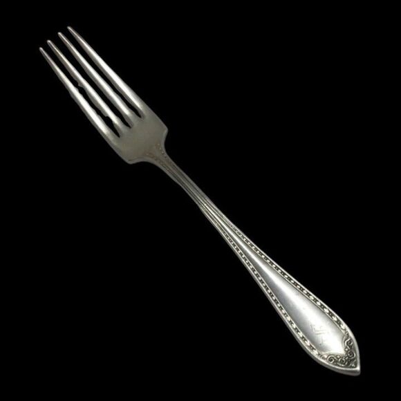 Oneida Community Plate Sheraton Flat Handled Fork-Monogram S-Traditional-Vintage - Picture 1 of 5